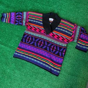 Vintage neon patterned sweater 🌈